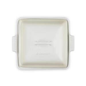 Le Creuset Stoneware Deep Square Dish with Lid 23cm Meringue